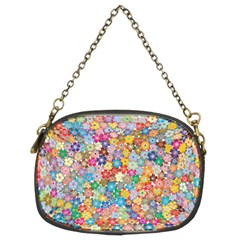 Floral Flowers Abstract Art Chain Purse (two Sides)