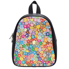 Floral Flowers Abstract Art School Bag (small)