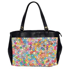 Floral Flowers Abstract Art Oversize Office Handbag (2 Sides)