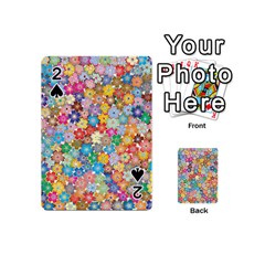 Floral Flowers Abstract Art Playing Cards Double Sided (mini)