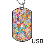 Floral Flowers Abstract Art Dog Tag USB Flash (Two Sides) Back