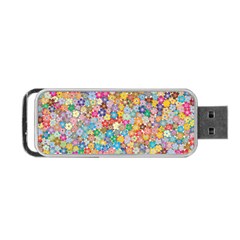 Floral Flowers Abstract Art Portable Usb Flash (one Side) by HermanTelo