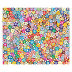 Floral Flowers Abstract Art Double Sided Flano Blanket (small) 