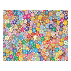 Floral Flowers Abstract Art Double Sided Flano Blanket (large) 