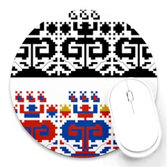 Folk Art Fabric Round Mousepads