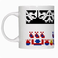 Folk Art Fabric White Mugs