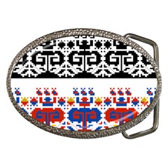 Folk Art Fabric Belt Buckles