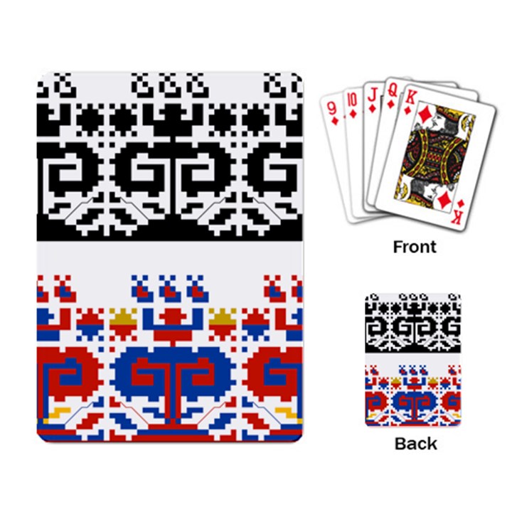 Folk Art Fabric Playing Cards Single Design