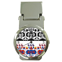 Folk Art Fabric Money Clip Watches