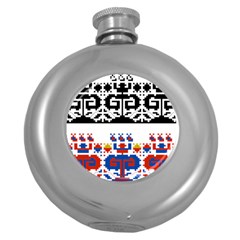 Folk Art Fabric Round Hip Flask (5 oz)