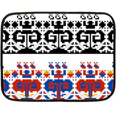 Folk Art Fabric Double Sided Fleece Blanket (Mini) 