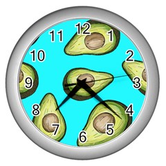 Fruite Avocado Wall Clock (silver) by HermanTelo