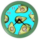 Fruite Avocado Color Wall Clock Front