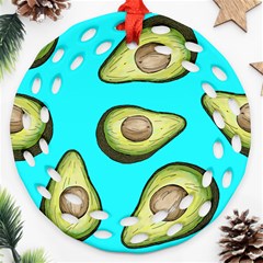 Fruite Avocado Ornament (round Filigree)