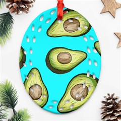 Fruite Avocado Oval Filigree Ornament (two Sides)