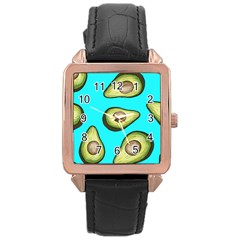 Fruite Avocado Rose Gold Leather Watch  by HermanTelo