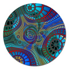 Fractal Abstract Line Wave Magnet 5  (round)