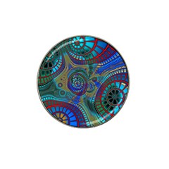 Fractal Abstract Line Wave Hat Clip Ball Marker (4 Pack)