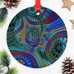 Fractal Abstract Line Wave Round Ornament (Two Sides) Front