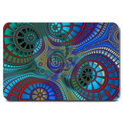 Fractal Abstract Line Wave Large Doormat 