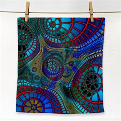 Fractal Abstract Line Wave Face Towel