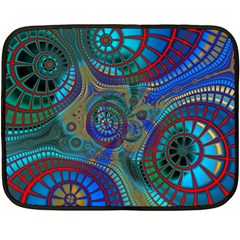 Fractal Abstract Line Wave Double Sided Fleece Blanket (mini) 