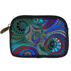 Fractal Abstract Line Wave Digital Camera Leather Case