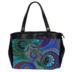 Fractal Abstract Line Wave Oversize Office Handbag (2 Sides) by HermanTelo