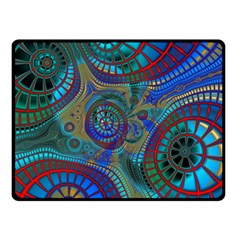 Fractal Abstract Line Wave Fleece Blanket (small)