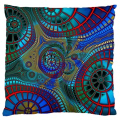 Fractal Abstract Line Wave Large Cushion Case (one Side)