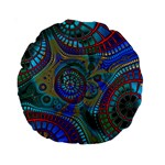 Fractal Abstract Line Wave Standard 15  Premium Round Cushions Back