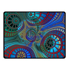 Fractal Abstract Line Wave Double Sided Fleece Blanket (small) 