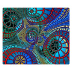 Fractal Abstract Line Wave Double Sided Flano Blanket (small)  by HermanTelo