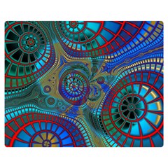 Fractal Abstract Line Wave Double Sided Flano Blanket (medium) 