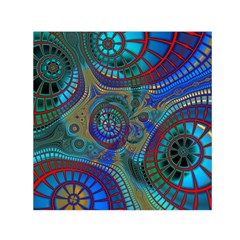 Fractal Abstract Line Wave Small Satin Scarf (square)