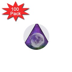 Form Triangle Moon Space 1  Mini Buttons (100 Pack)  by HermanTelo