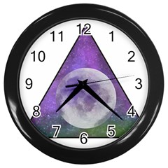 Form Triangle Moon Space Wall Clock (black) by HermanTelo