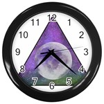 Form Triangle Moon Space Wall Clock (Black) Front