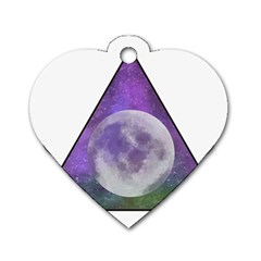 Form Triangle Moon Space Dog Tag Heart (one Side) by HermanTelo