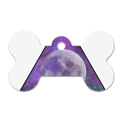 Form Triangle Moon Space Dog Tag Bone (two Sides) by HermanTelo