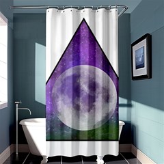 Form Triangle Moon Space Shower Curtain 36  X 72  (stall)  by HermanTelo