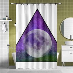 Form Triangle Moon Space Shower Curtain 48  X 72  (small)  by HermanTelo