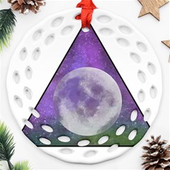 Form Triangle Moon Space Round Filigree Ornament (two Sides)