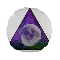 Form Triangle Moon Space Standard 15  Premium Round Cushions by HermanTelo