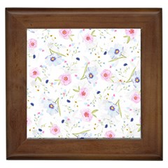 Floral Pink Blue Framed Tiles by HermanTelo