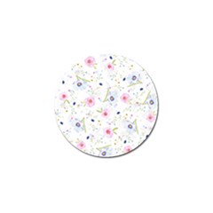 Floral Pink Blue Golf Ball Marker