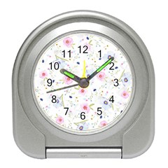 Floral Pink Blue Travel Alarm Clock