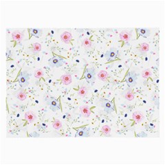 Floral Pink Blue Large Glasses Cloth by HermanTelo