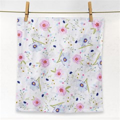 Floral Pink Blue Face Towel