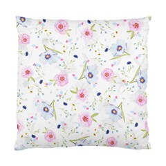 Floral Pink Blue Standard Cushion Case (two Sides)